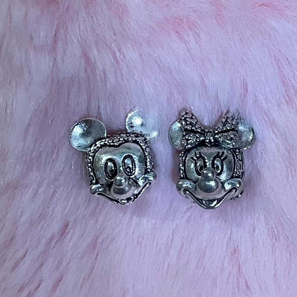 2 Disney Mickey Mouse & Minnie Mouse Portrait Charm /Not Pandora